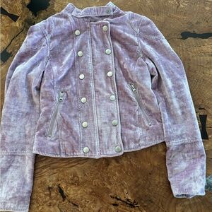 We The Free velour Lavender Bomber/military style Jacket